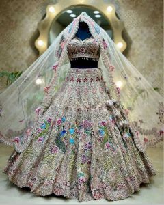 [PRE-ORDER] Semistitched Peacock Design Lengha ( Delivery 15 days )