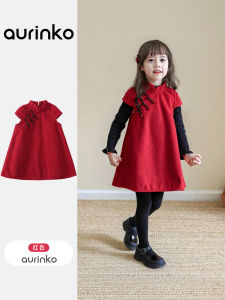 Girls Winter Dress Vest Style Childrens Celebration Clothes New Year Skirt Thickened Autumn Winter Little Girl Baby Outfit