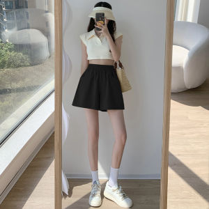 Kaki Cargo Shorts Women Summer 2023 New Loose Wide Leg Small Cotton and Linen Casual Five Points Sweat pants