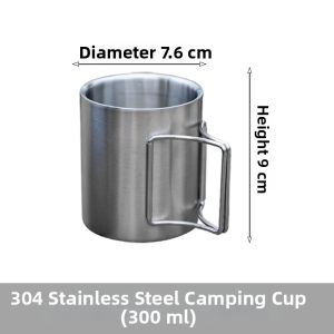 Foldable Double Layer Insulation Cup 304 Stainless Steel