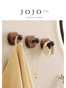 Powerful Adhesive Walnut Hook Mr. Grocery Vintage round Shape Storage Organizer for Clothes Brushed Surface No Drilling Needed