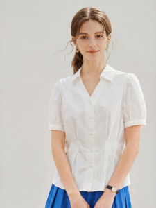 INMAN | French Style V-Neck Slimming Commuter Shirt