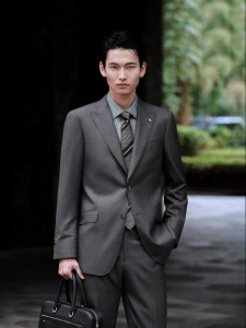 Wool Silk Blend Check Mens Business Suit Jacket Trousers