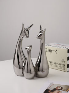 BHM Luxury Creative Home Living Room Silver Plated Ceramic Decorations TV Cabinet Desktop Wine Cabinet Decorative Small Accessories