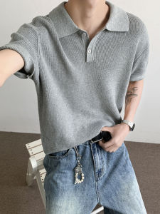 Áo Thun Polo Cổ Polo Tay Ngắn Dệt Kim Đơn Giản Phong Cách Hàn Quốc Mùa Hè Rộng Rãi Thoải Mái Thoáng Khí Thời Trang