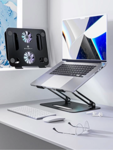 Meewoo Laptop Stand with Cooling Fan Metal Adjustable Multi-Angle Laptop Cooler Stand for Game
