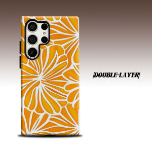Orange Burst For Samsung Galaxy S26 S25 S24 A56 A36 Dual Layer Luxury Fashion Full Lens Protective Case