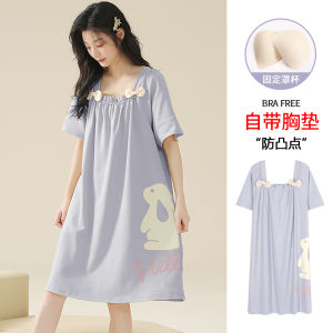 Pure Cotton Summer Sleepwear Womens Short Sleeve Refreshing Nightgown Floral Print Sweet Style Home Clothes Youth Suitable