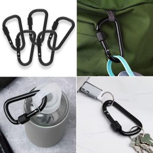 🇸🇬 Fast Delivery carabiner Mountaineering Bucklehigh-quality bold 8CM buckle with lock quick hanging hat buckle hanging buckle aluminum alloy backpack buckle Christmas present