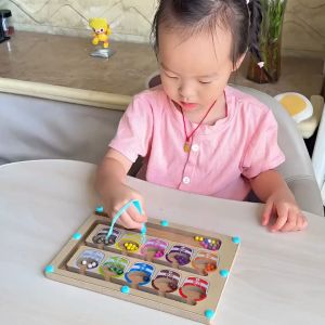 Early Education Magnetic Color Sorting Puzzle Board Number Maze Game Toy Set For Kids