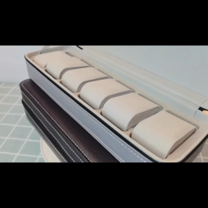 Large 12 Slot Glass Top Black Leather Watch Case Men Women Jewelry Storage Organizer
