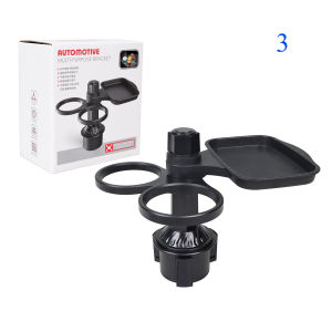 Foldable Car Cup Holder Tray Expandable Drink Stand with Phone Holder Food Plate Rotatable Vehicle Table Organizer Road Trip