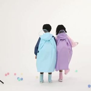 College Style Kindergarten With Backpack Full Body Waterproof Raincoat and Raincoat