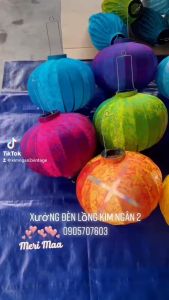 Đèn lồng đỏ tròn Hội An chuyên treo trung thu tết trang trí chùa miếu(30cm) vietnam kimngan lanterns
