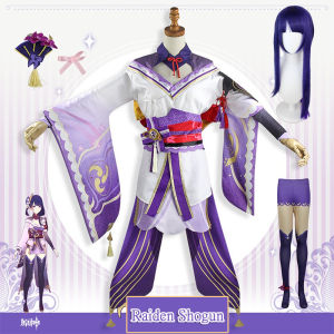 Genshin Impact Raiden Shogun Cosplay Costume Jacquard Fabric Uniform Anime Chinese Style Costumes Full Set