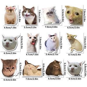 2/12 Pcs Funny Cat Fridge Magnets Cute PVC Animal Refrigerator Magnet Set Kitchen Home Decor Sticker Easter Mothers Day Gift