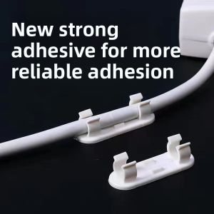 No-Drill Wire Organizer Self-Adhesive Cable Management Clip Wall-Mounted Neatness without Trace Plastic Cord Holder for Home Use