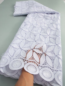 African Guipure Cord Lace Fabric 2023 Hot Sale Nigerian Sequins Water Soluble Lace Fabric For Women Wedding Party Dresses TY3607