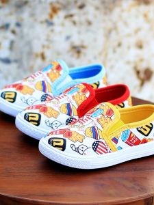 รองเท้าผ้าใบเด็กผ้าใบฤดูใบไม้ผลิและฤดูใบไม้ร่วงรองเท้าเด็กกลางแจ้งแบบลำลองพื้นนุ่มสำหรับเด็กวัยเตาะแตะและวัยเตาะแตะ