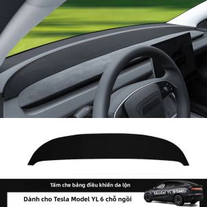 Phụ Kiện Xe Hơi: Tấm Che Bảng Điều Khiển Da Lộn 6 Chỗ Ngồi Tesla Model Y Juniper/Model YL Kèm Tấm Chắn Nắng Trung Tâm Chống Tia UV