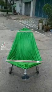 Trọn bộ khung thép sơn tĩnh điện màu đen ống 32 + Lưới võng đại vip siêu rộng an toàn cho trẻ