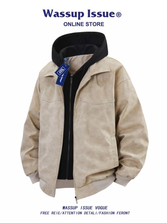 WASSUP ISSUE | Áo Khoác Hai Mảnh Giả Retro Mỹ Có Mũ Trùm Đầu Dễ Thương ...