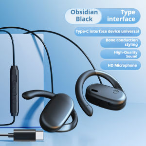Newmsnr | For Business Open Ear Type C&3.5mm Wired Headphones Stereo Sound Sports Earbuds Gamer Headsets Earphones with HD Mic For Samsung