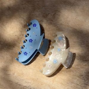 Large Size Hair Claw Clip Acetate Rhinestone Floral Design Fashionable Hair Accessories for Women Gentle Style by Whirlwind Miss