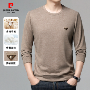 Pierre Cardin Mens Long Sleeve Sweatshirt Casual round Neck Base Shirt Fashionable Spring Autumn Business Leisure T-shirt