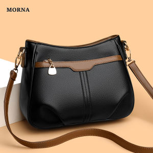MORNA High Quality PU Leather Handbag Purse Womens Bag Solid Color Shoulder Crossbody Bags Lady Messenger Tote bag for Women