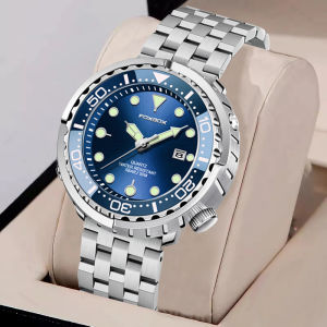 LIGE Men Watch 5ATM Sports Waterproof Quartz Wristwatch Luminous Clock Steel Belt Watch for Men+Box