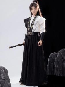 Original No Ashes Song Dynasty Hanfu Suit for Men And Women Elegant Collar Embroidered Set Handsome Daily Style Travel Wear