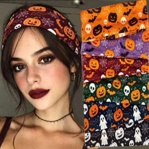 BS Halloween Headband Pumpkin Ghost Print Elastic Party Hair Accessory SB