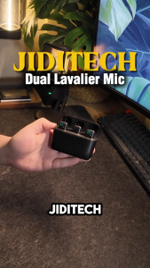 Jiditech Dual Wireless Lavalier Microphone Noise Cancelling Lapel Mic For Vlogging Live Stream