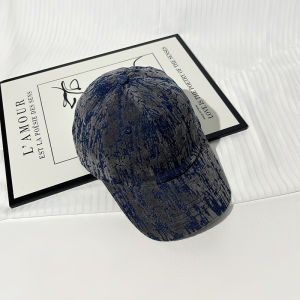 South Korea Niche Style Tie-Dye Camouflage Flocking Baseball Cap Womens Soft Top Fall and Winter Big Head Circumference All-Matching Fashion Brand Peaked Cap Men