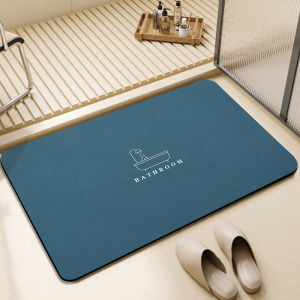VIKAMA ห้องน้ํา Diatomite แผ่นพื้นสีทึบ Minimalist ห้องน้ําเท้าประตูลื่นดูดซับน้ํา Quick-Drying MAT