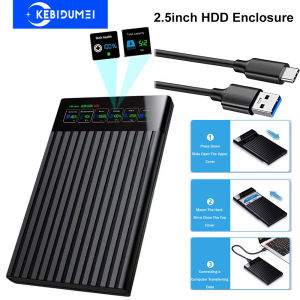 2.5 Inch HHD Enclosure 2.5 Inch SATA to USB3.1 HDD Case 6Gbps Max External SATA HDD Enclosure Hard Drive Box Adapter for PC
