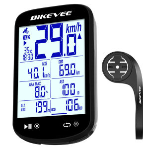 BIKEVEE Sunlight-Readable 2.6" LCD Multiple Data Display GPS Bluetooth Wireless Bicycle Computer Bike Speedometer Odometer