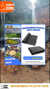 GEOMEMBRAN PLASTIK HDPE 4METER 200MIKRON ECER PER METER uv hitam kolam