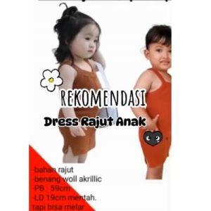 DRES RAJUT ANAK 1-4 TAHUN: DRESS TANKTOP RAJUT ANAK PEREMPUAN