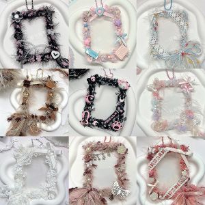 Hand Knitted Acrylic Shell Card Holder DIY Craft Small Card Organizer Storage Protection Mixed Material In-Stock Product