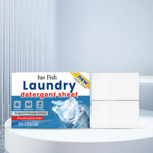 Jue Fish Laundry Detergent (30 Pieces) - Gentle on Skin Powerful Stain Removal for Daily Clothing