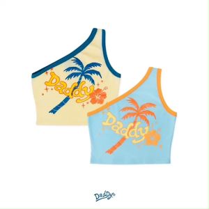 DADDY Hot Summer Tank Top เสื้อปาดไหล่สายเดียว crop top