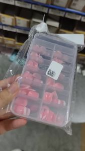 120Pcs Pink French Short Square False Nails 12-Sizes Full Cover Press On Nails Wearable Detachable Finished Fake Fingertips *TD