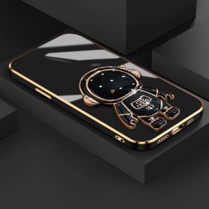 MHKEID Casing Ponsel untuk VIVO Y91 Y91i Y95 Y91C Y1s Y90 Y81 Y83 Y81i Y71 Y71i Case pola astronot berani Casing pelapisan permukaan batas baru Gel silika Kesing HP wadah Phone Stands lensa kamera Softcase