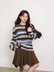 MONIKADM | Áo Knit Sọc Dễ Dàng Plus Size