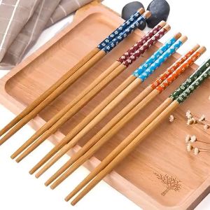 Gratis Ongkir - Sumpit Kayu Motif Warna Bunga / Sumpit Makan Elegan Bahan Kayu / Sumpit Kayu Cherry
