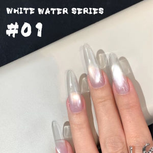 MIANEL 12ML Flashing Coconut Milk White Cat Eye Gel Nail Polish Shiny Gel Polish White Nails Christmas Nails Nail Supplies