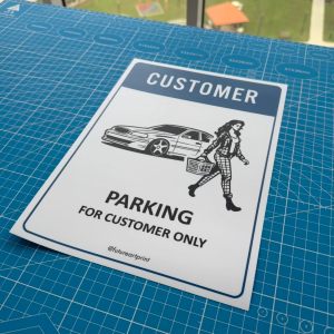 Notice Parking For Customer Only. Sign Label Notice Signage. Laminated Waterproof Scratch Resistant. Suitable for Indoor and Outdoor.
