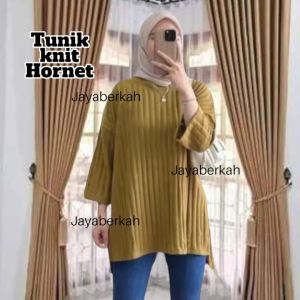 ATASAN TUNIK WANITA TERBARU HORNET OVERSIZE LD 115 JUMBO BAJU KEKINIAN BAHAN ADEM DAN LEMBUT PROMO COD